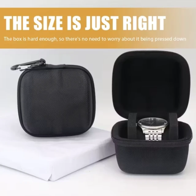 Alt view image 4 of 7 - Single Watch Travel Case Fit Large And Small Watches,With Soft Watch Pillow, Hardshell And Compact Watch Box,Safe watch Storage
