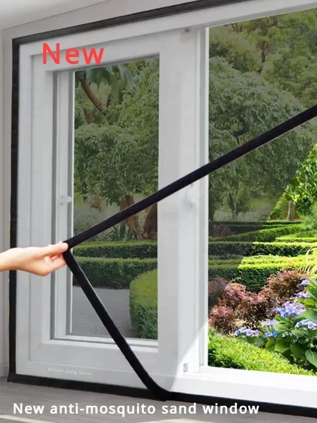 Alt view image 4 of 7 - DIY Mosquito Net for Bed Window Home Textile the Mesh Indoor Self-adhesive Anti-insect and Fly Screen Curtains Garden