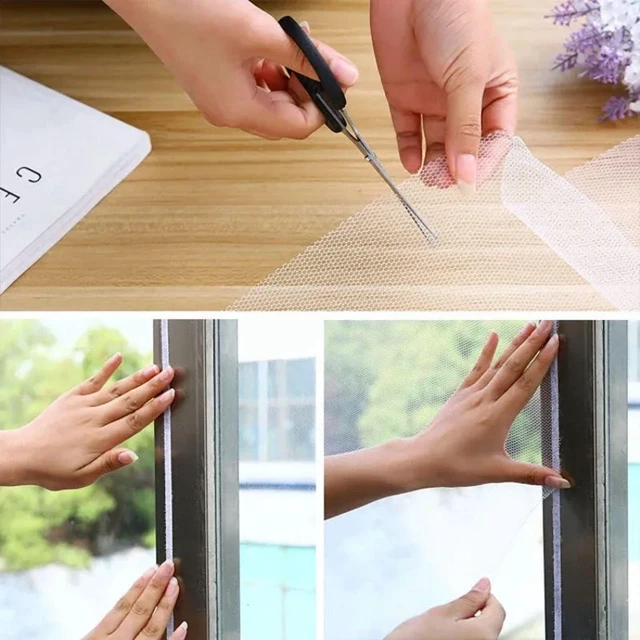 Alt view image 6 of 7 - DIY Mosquito Net for Bed Window Home Textile the Mesh Indoor Self-adhesive Anti-insect and Fly Screen Curtains Garden