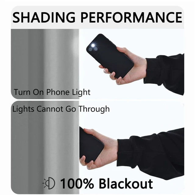 Alt view image 4 of 7 - 1pc Solid color full shading and sun protection 100% Blackout curtains, bedroom and living room shading curtains