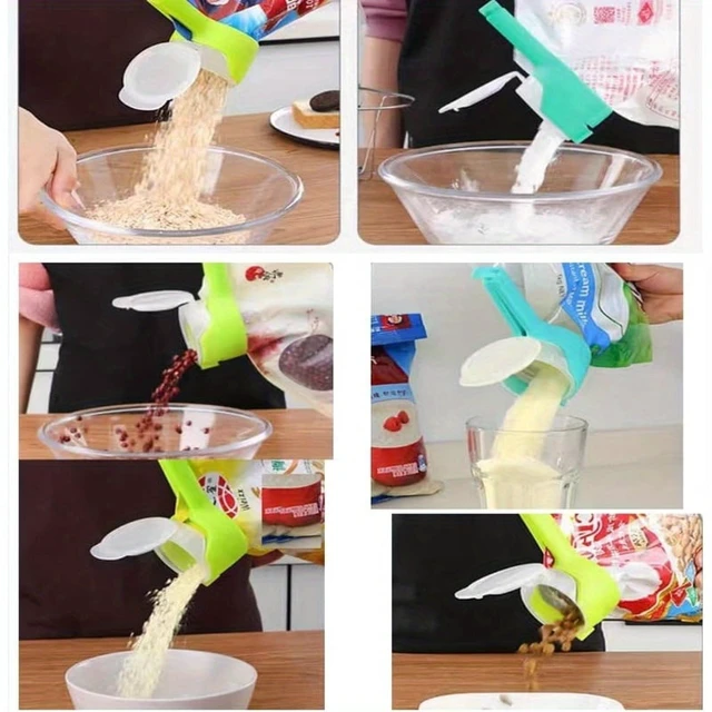 Alt view image 2 of 7 - 4pcs Reusable Bag Clips with Pour Spout - Food Sealing Clips for Snacks etc., Kitchen Gadgets