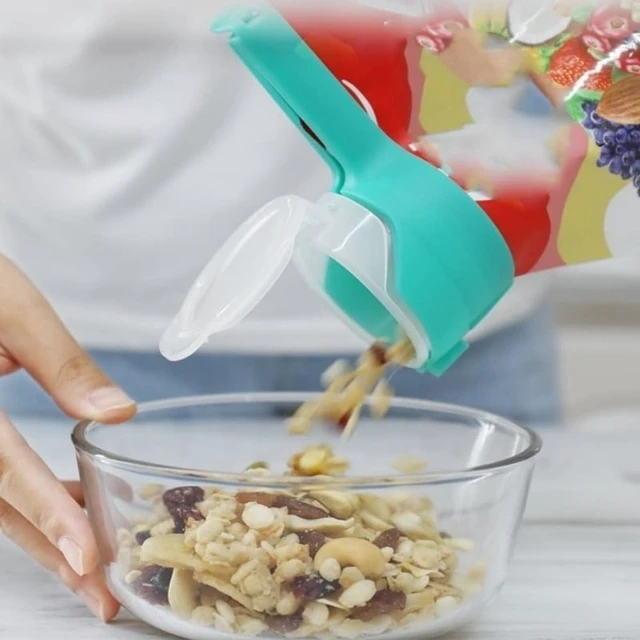 Alt view image 4 of 7 - 4pcs Reusable Bag Clips with Pour Spout - Food Sealing Clips for Snacks etc., Kitchen Gadgets