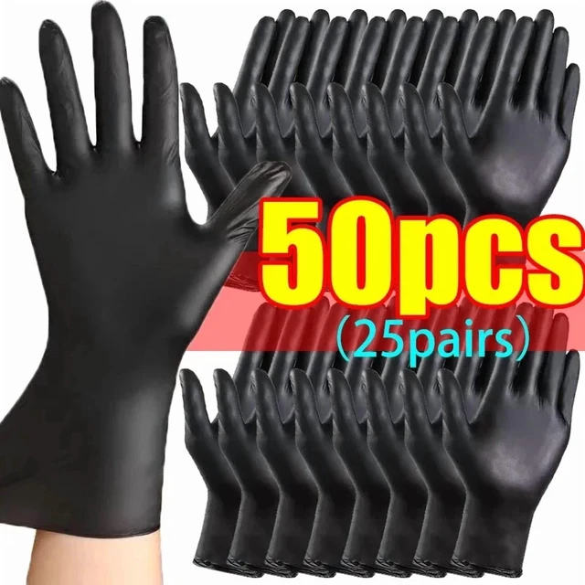 Main image of Black Nitrile PVC Gloves Strong Gloves Disposable for Housework Dish Washing Car Industry Gardening Pet Care Baking Cooking Tool