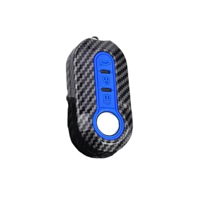 Alt view image 3 of 7 - Carbon Abs Car Key Fob Shell Cover for FIAT 500 500L 500X Abarth 3-Button Folding Key auto keychain