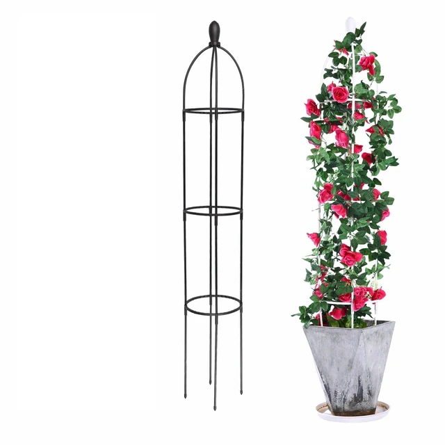 Alt view image 6 of 7 - 1 Pcs Garden Trellis for Climbing Plants Outdoor Tower Obelisk Garden Trellis Tall Potted Plants Support Flowers