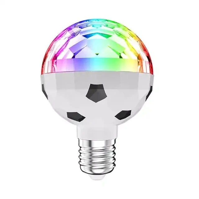 Alt view image 2 of 7 - 6W LED Disco Light Bulb E27 Rotating Strobe Bulbs RGB Color Crystal Stage Party Lights Disco Lamp Christmas lights AC85-265V