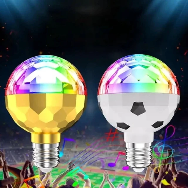 Alt view image 4 of 7 - 6W LED Disco Light Bulb E27 Rotating Strobe Bulbs RGB Color Crystal Stage Party Lights Disco Lamp Christmas lights AC85-265V
