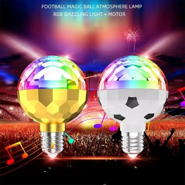 Alt view image 6 of 7 - 6W LED Disco Light Bulb E27 Rotating Strobe Bulbs RGB Color Crystal Stage Party Lights Disco Lamp Christmas lights AC85-265V