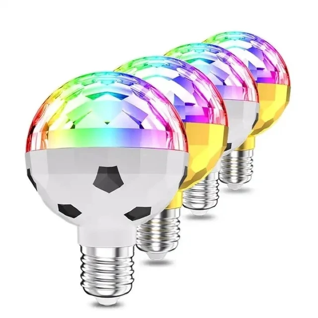Alt view image 7 of 7 - 6W LED Disco Light Bulb E27 Rotating Strobe Bulbs RGB Color Crystal Stage Party Lights Disco Lamp Christmas lights AC85-265V