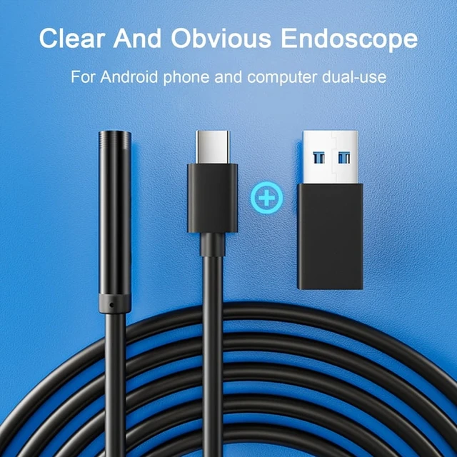 Alt view image 2 of 6 - Type-c 5.5/7mm Endoscope Scope Camera 1m 1.5m 2m for Car Scenarios Endoscope Camera with 6 Led Lights Ideal for Car Engines