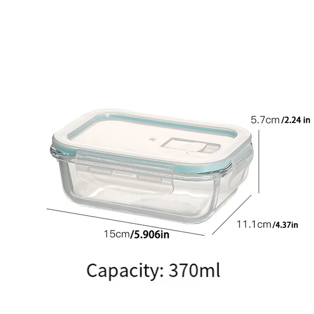 Alt view image 2 of 7 - Glass lunch box food storage container, meal prep, airtight lunch box, microwave, oven, freezer and dishwasher safe