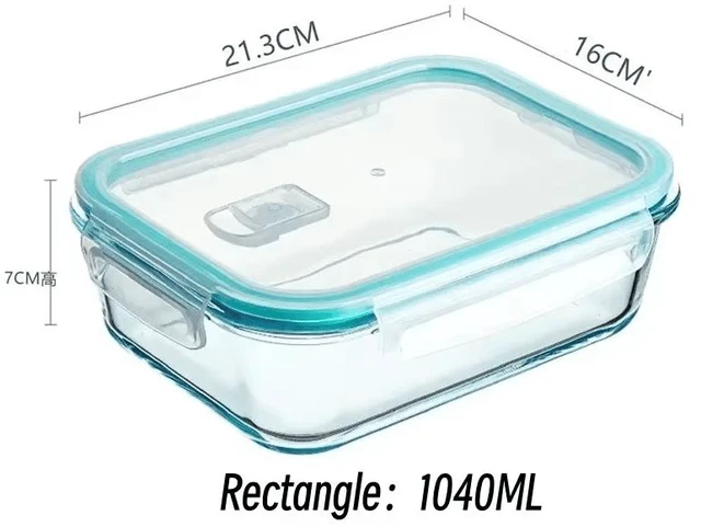 Main image of Glass lunch box food storage container, meal prep, airtight lunch box, microwave, oven, freezer and dishwasher safe