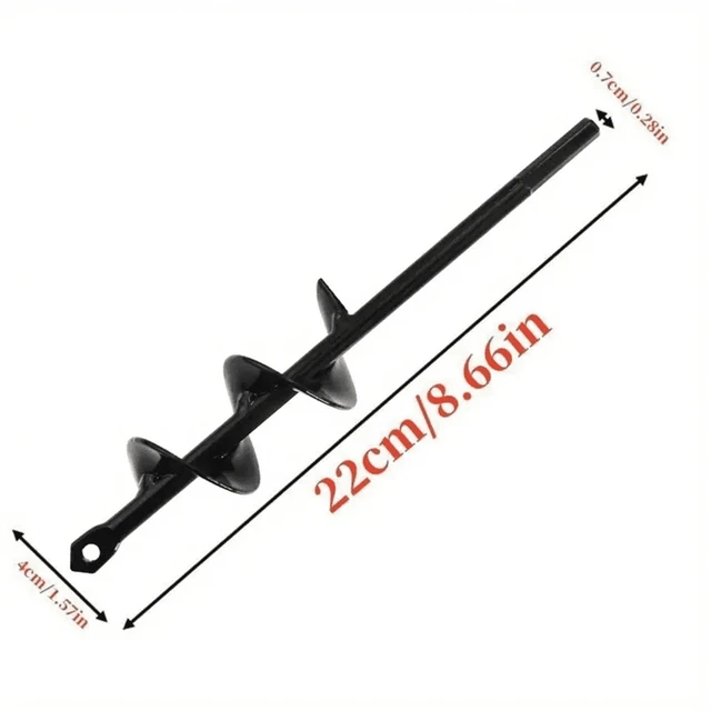 Alt view image 6 of 7 - Garden Auger Spiral Drill Bit With 3/8" Hex Drive Drill Planting Hole Digger Tool Loose Soil Drill Bit Accessories