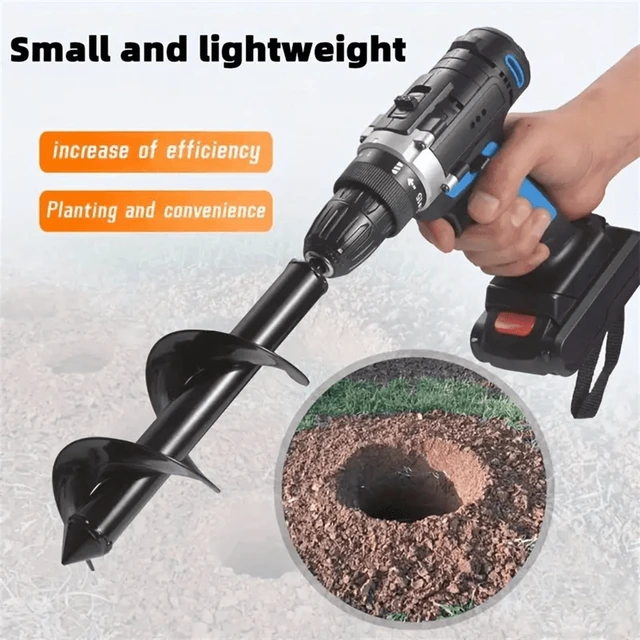 Alt view image 7 of 7 - Garden Auger Spiral Drill Bit With 3/8" Hex Drive Drill Planting Hole Digger Tool Loose Soil Drill Bit Accessories