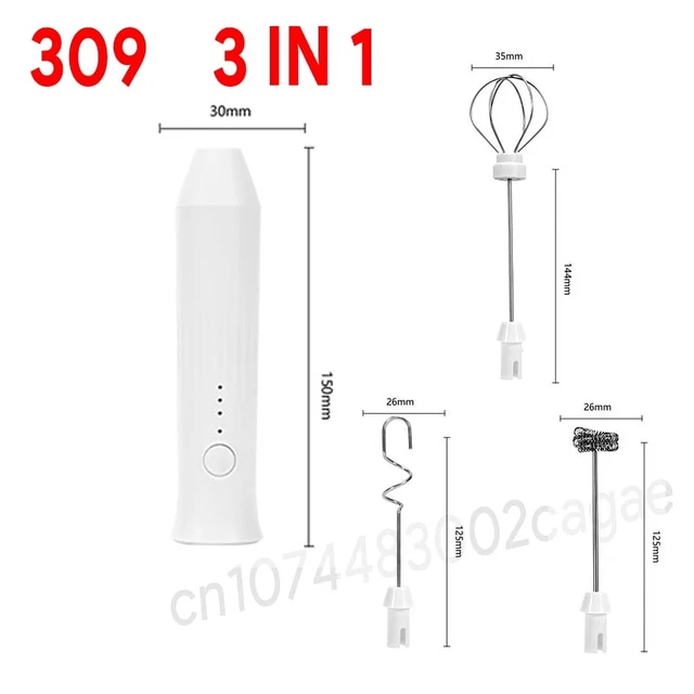 Alt view image 4 of 7 - UPGRADED Electric Coffee Frother/MILK Whisk+Egg Beater MINI Food Blender USB Rechargeable Handheld Three Speeds Espresso Tools