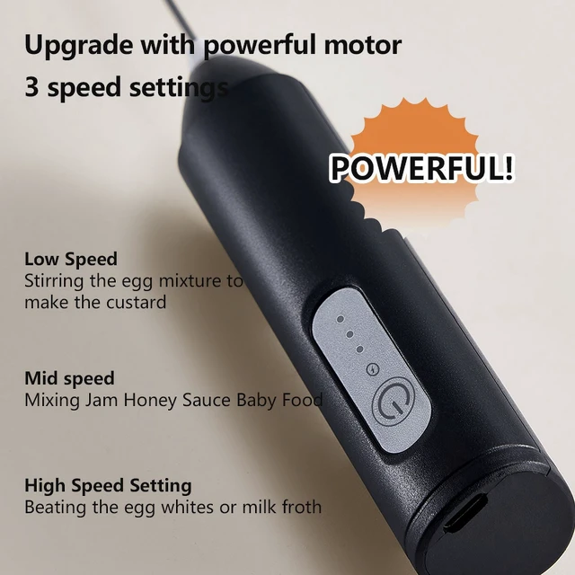 Alt view image 5 of 7 - UPGRADED Electric Coffee Frother/MILK Whisk+Egg Beater MINI Food Blender USB Rechargeable Handheld Three Speeds Espresso Tools