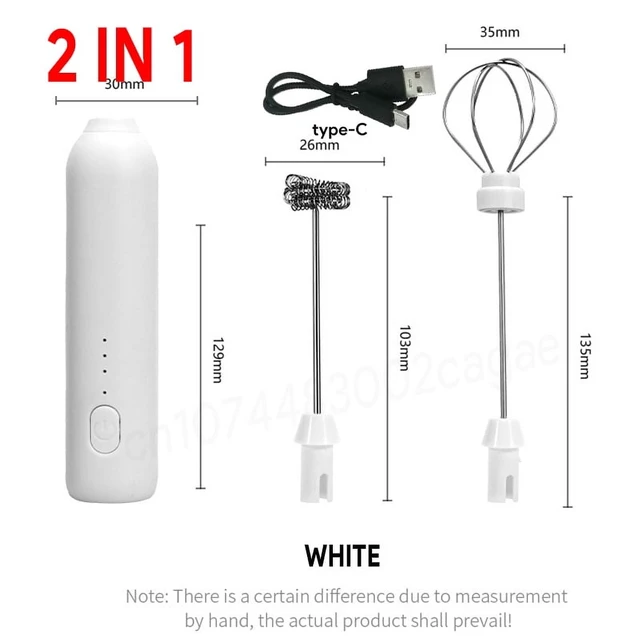 Alt view image 6 of 7 - UPGRADED Electric Coffee Frother/MILK Whisk+Egg Beater MINI Food Blender USB Rechargeable Handheld Three Speeds Espresso Tools