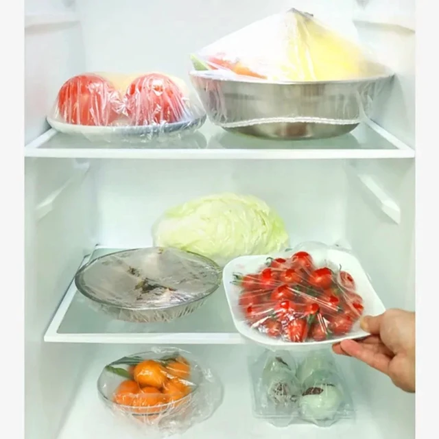 Alt view image 4 of 7 - 100-300PCS Colorful Food Cover Wrap Refrigerator Fresh-keeping Bag Kitchen Transparent Cling Film Cover Disposable Plastic Cover