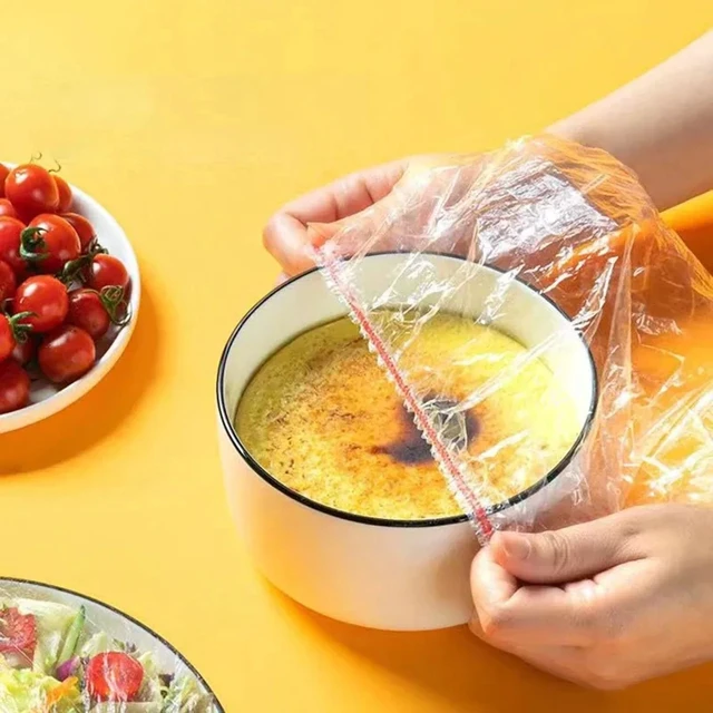Alt view image 5 of 7 - 100-300PCS Colorful Food Cover Wrap Refrigerator Fresh-keeping Bag Kitchen Transparent Cling Film Cover Disposable Plastic Cover