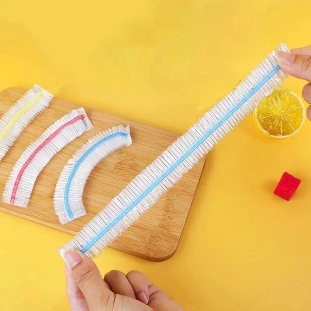 Alt view image 7 of 7 - 100-300PCS Colorful Food Cover Wrap Refrigerator Fresh-keeping Bag Kitchen Transparent Cling Film Cover Disposable Plastic Cover