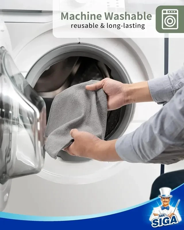 Alt view image 4 of 7 - 1/100PCS Gray Bamboo Charcoal Thickened Super Absorbent Dishcloth Anti-grease Kitchen Wiping Rags Microfiber Cleaning Cloths