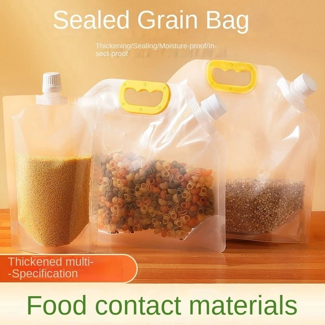 Alt view image 3 of 7 - 4Pcs Sealed Bags Set Grain Sugar Storage Pouch Kitchen Airtight Containers Bags Food Grade Large Diameter Sealed Pouch Household