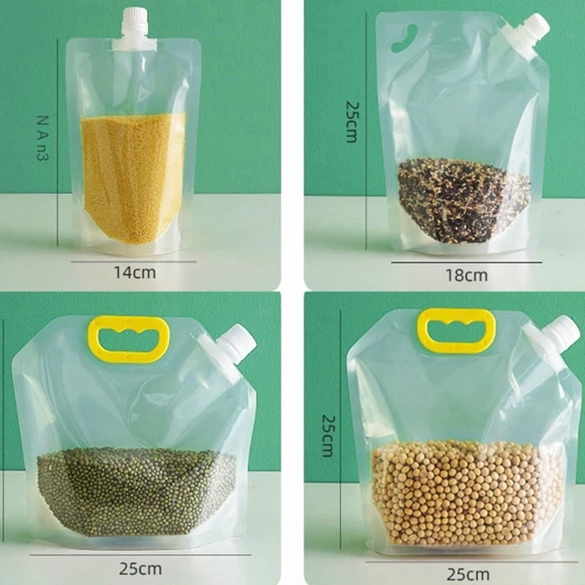 Alt view image 5 of 7 - 4Pcs Sealed Bags Set Grain Sugar Storage Pouch Kitchen Airtight Containers Bags Food Grade Large Diameter Sealed Pouch Household