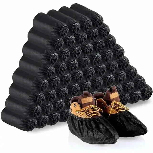 Alt view image 7 of 7 - Disposable Shoe Covers Non-Woven Boot & Shoe Covers Durable Non Slip Overshoes Boot Covers for Indoor Outdoor Home Floor