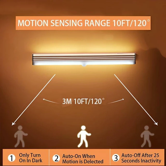 Alt view image 2 of 7 - Night Lights Wireless LED Motion Sensor Lamp USB Rechargeable Magnetic For Wardrobe Room Closet Kitchen Aisle Tube Detector Bulb