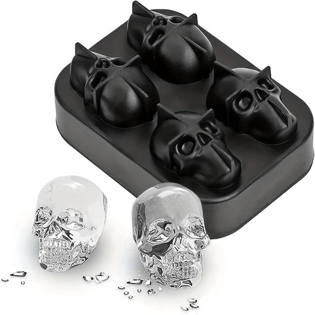 Main image of Skull Ice Ball Mold Silicone 3D Flexible Ice Cube Trays BPA Free Ice Trays For Freezer Horror Skull Head Cocktail Ice Ball Maker