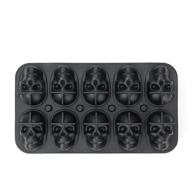 Alt view image 2 of 7 - Skull Ice Ball Mold Silicone 3D Flexible Ice Cube Trays BPA Free Ice Trays For Freezer Horror Skull Head Cocktail Ice Ball Maker