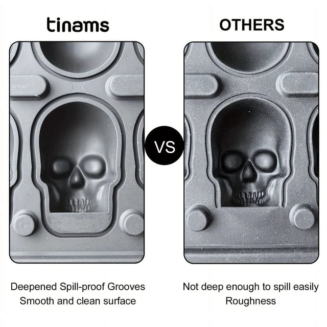 Alt view image 6 of 7 - Skull Ice Ball Mold Silicone 3D Flexible Ice Cube Trays BPA Free Ice Trays For Freezer Horror Skull Head Cocktail Ice Ball Maker