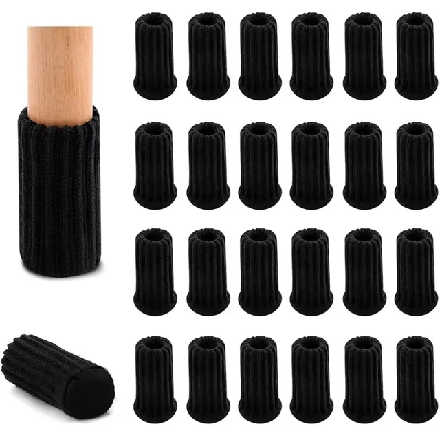 Alt view image 3 of 7 - 24Pcs Silent Knitted Furniture Legs Sock Anti-Slip Felt Base Chair Leg Cover Universal Wear-resistant Chair Feet Cap Winter