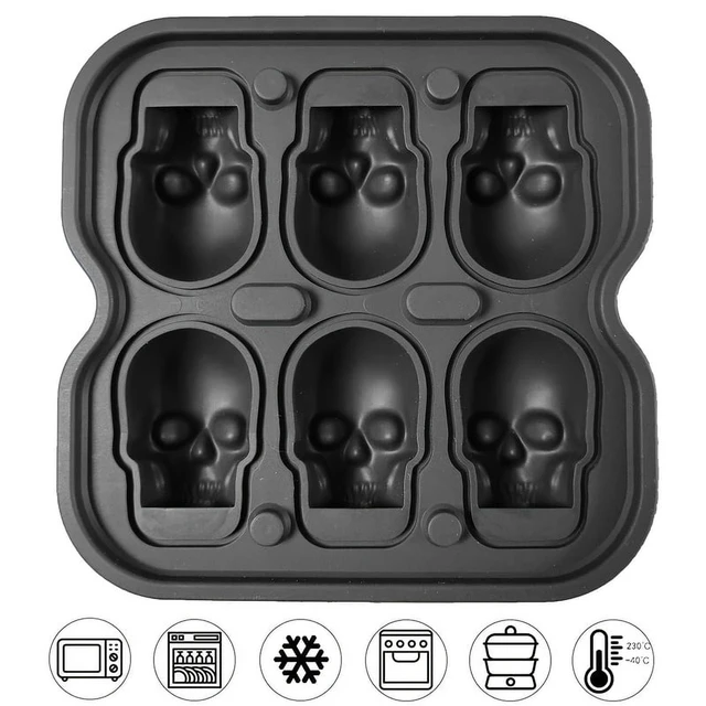 Alt view image 7 of 7 - Skull Ice Ball Mold Silicone 3D Flexible Ice Cube Trays BPA Free Ice Trays For Freezer Horror Skull Head Cocktail Ice Ball Maker