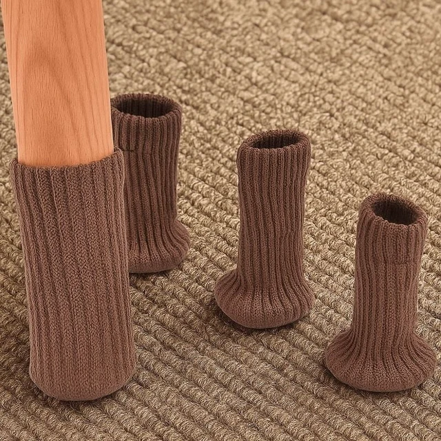 Alt view image 5 of 7 - 24Pcs Silent Knitted Furniture Legs Sock Anti-Slip Felt Base Chair Leg Cover Universal Wear-resistant Chair Feet Cap Winter