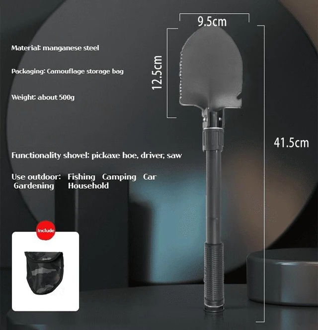 Main image of Multifunctional garden shovel for camping, suitable for camping/fishing/wild survival, etc. Shovel. Pickaxe and hoe three-in-one