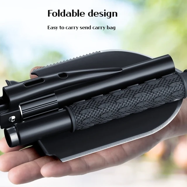 Alt view image 2 of 6 - Multifunctional garden shovel for camping, suitable for camping/fishing/wild survival, etc. Shovel. Pickaxe and hoe three-in-one
