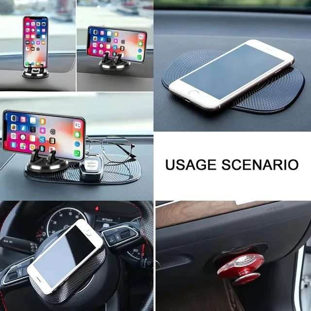 Alt view image 3 of 6 - 1Pcs Car Non-Slip Mat Magic Anti-Slip Slide-Proof Pad Dashboard Sticky Dash Adhesive Cell Phone Mobile Holder Black Silicone