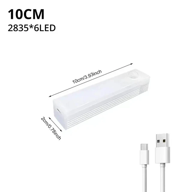 Alt view image 2 of 7 - Night Lights Wireless LED Motion Sensor Lamp USB Rechargeable Magnetic For Wardrobe Room Closet Kitchen Aisle Tube Detector Bulb