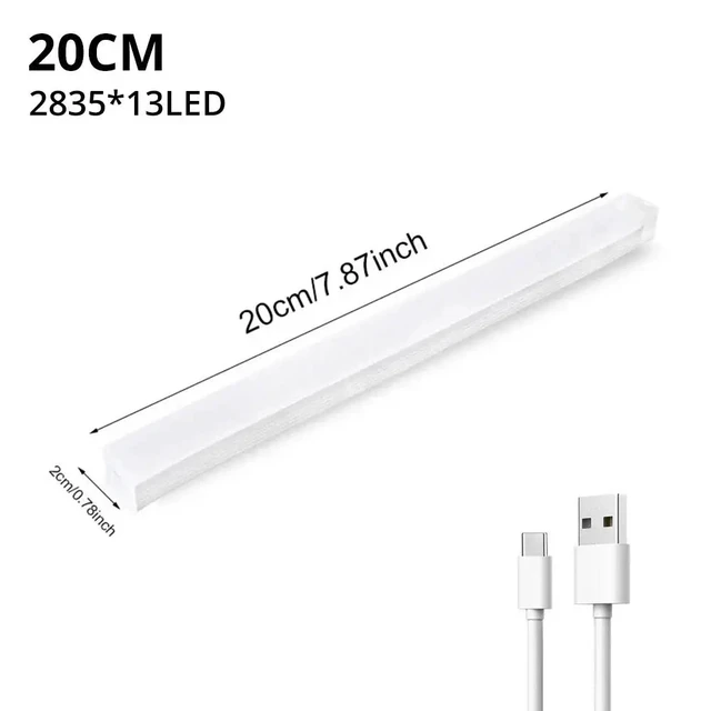 Alt view image 4 of 7 - Night Lights Wireless LED Motion Sensor Lamp USB Rechargeable Magnetic For Wardrobe Room Closet Kitchen Aisle Tube Detector Bulb