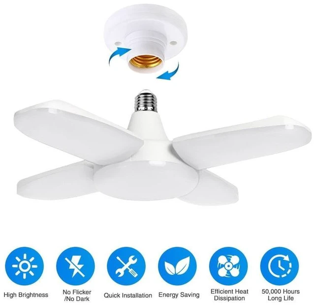 Main image of E27 Fan Shape Foldable 40/100LEDs Pendant Lights No Flicker LED Bulb AC 220V/85-265V 90 Degrees Angle Adjustable Ceiling Lamp