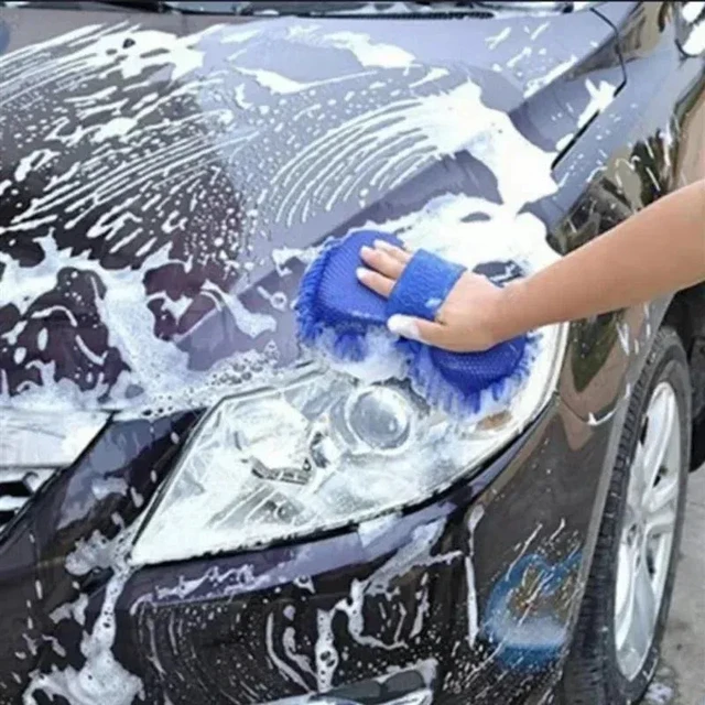 Alt view image 2 of 7 - Car Wash Mitt, Premium Chenille Microfiber Wash Sponge, Scratch-Free Ultra Absorbent Cleaning Glove, Sponge Washing Tools