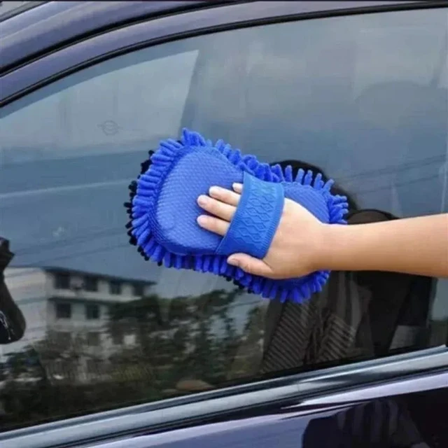 Alt view image 4 of 7 - Car Wash Mitt, Premium Chenille Microfiber Wash Sponge, Scratch-Free Ultra Absorbent Cleaning Glove, Sponge Washing Tools
