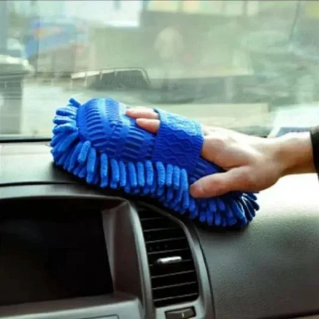 Alt view image 7 of 7 - Car Wash Mitt, Premium Chenille Microfiber Wash Sponge, Scratch-Free Ultra Absorbent Cleaning Glove, Sponge Washing Tools