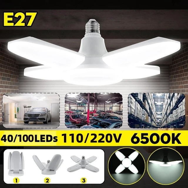 Alt view image 6 of 6 - E27 Fan Shape Foldable 40/100LEDs Pendant Lights No Flicker LED Bulb AC 220V/85-265V 90 Degrees Angle Adjustable Ceiling Lamp