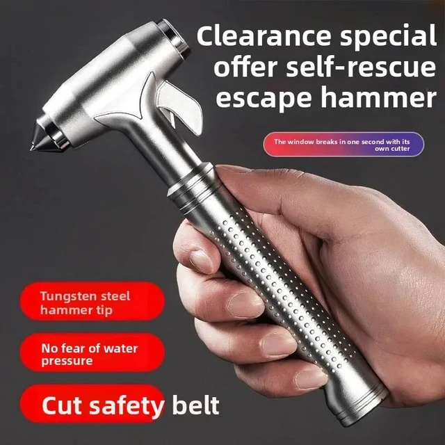 Alt view image 2 of 7 - Car Safety Hammer Car Window Breaker Emergency Hammer with Seat Belt Cutter for Auto Rescue Escape Life Saver Hammer