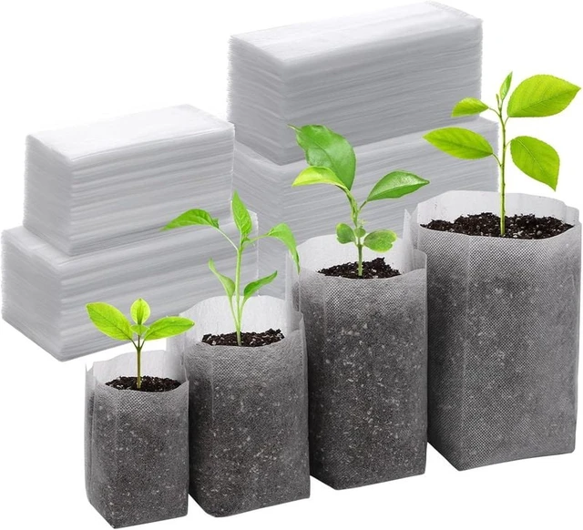 Alt view image 2 of 7 - 100/1000pcs Degradable Non-woven Plant Grow Bags Sapling Seed Nursery Bag Grow Pockets Planting Cultivation Pouches Garden Tools