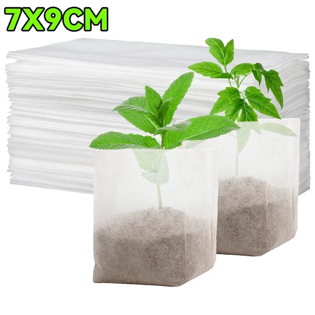 Alt view image 6 of 7 - 100/1000pcs Degradable Non-woven Plant Grow Bags Sapling Seed Nursery Bag Grow Pockets Planting Cultivation Pouches Garden Tools