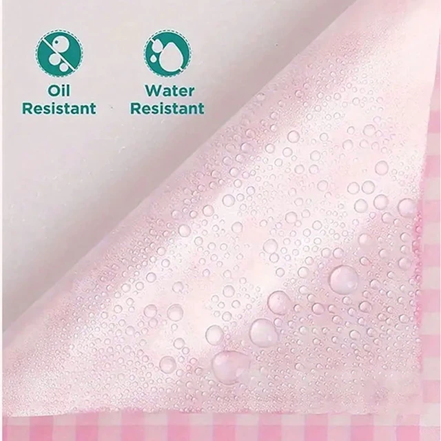 Alt view image 7 of 7 - 100Pcs/200Pcs Sandwich, Burger, Grid-Patterned Deli Food Wrapping Wax Paper, Pink Food Basket Lining, Oil-Proof Paper, Burger Box Lining, Bento Cake Oil-Proof Paper, Sandwich Wrapping Paper