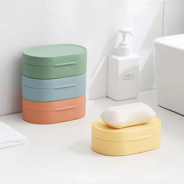 Alt view image 2 of 7 - Round Travel Soap Box Portable Soap Dishes Tray with Lid Waterproof Sealed Soap Container for Bathroom Shower Bathroom Gadgets